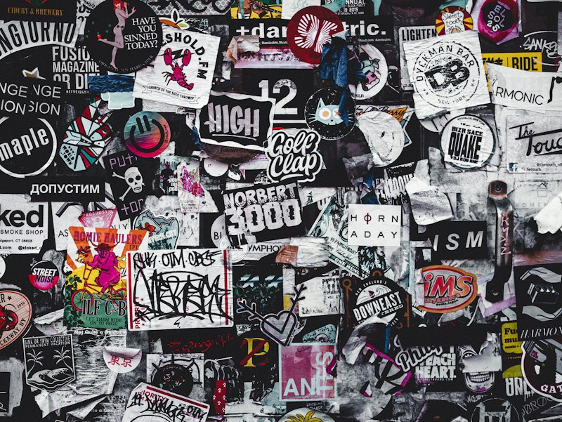 Concept photo of custom die-cut vinyl stickers and product labels